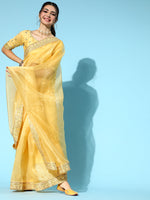 Thumbnail for Saree Mall Solid Saree with Woven Design Border - Distacart