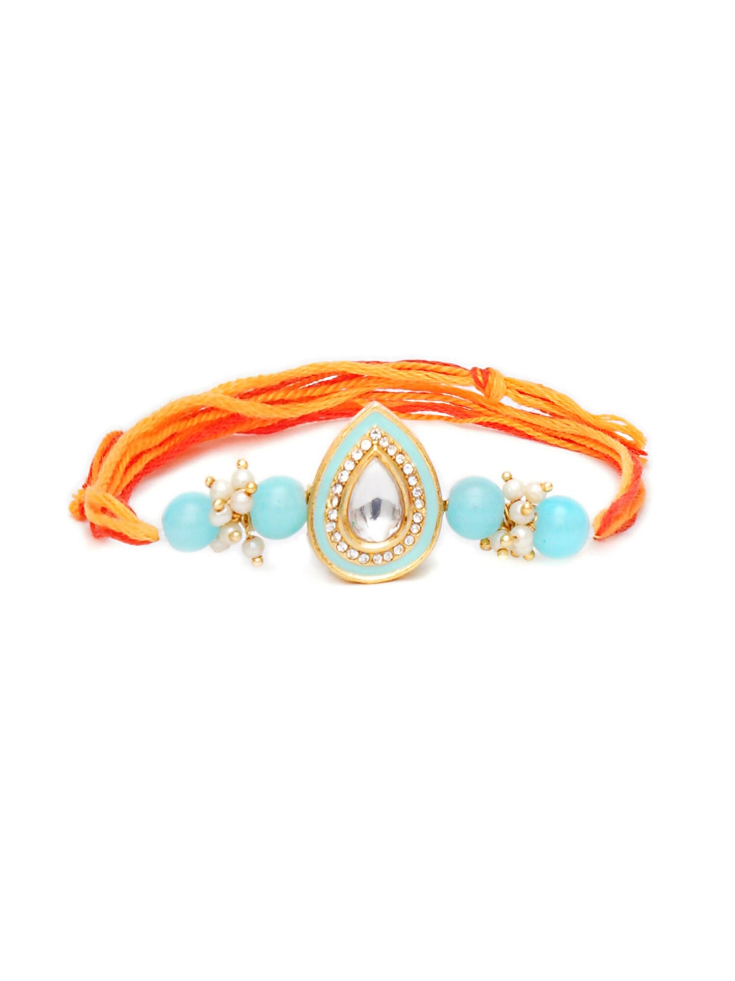Designer kundan Rakhi - Ruby Raang - Distacart
