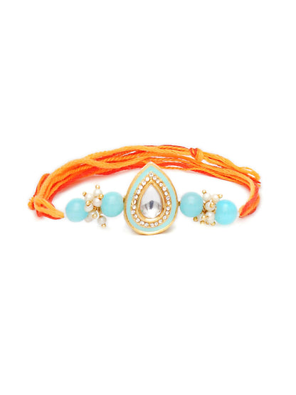 Designer kundan Rakhi - Ruby Raang - Distacart