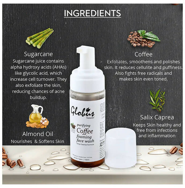 Globus Naturals Coffee Foaming Face Wash - Distacart