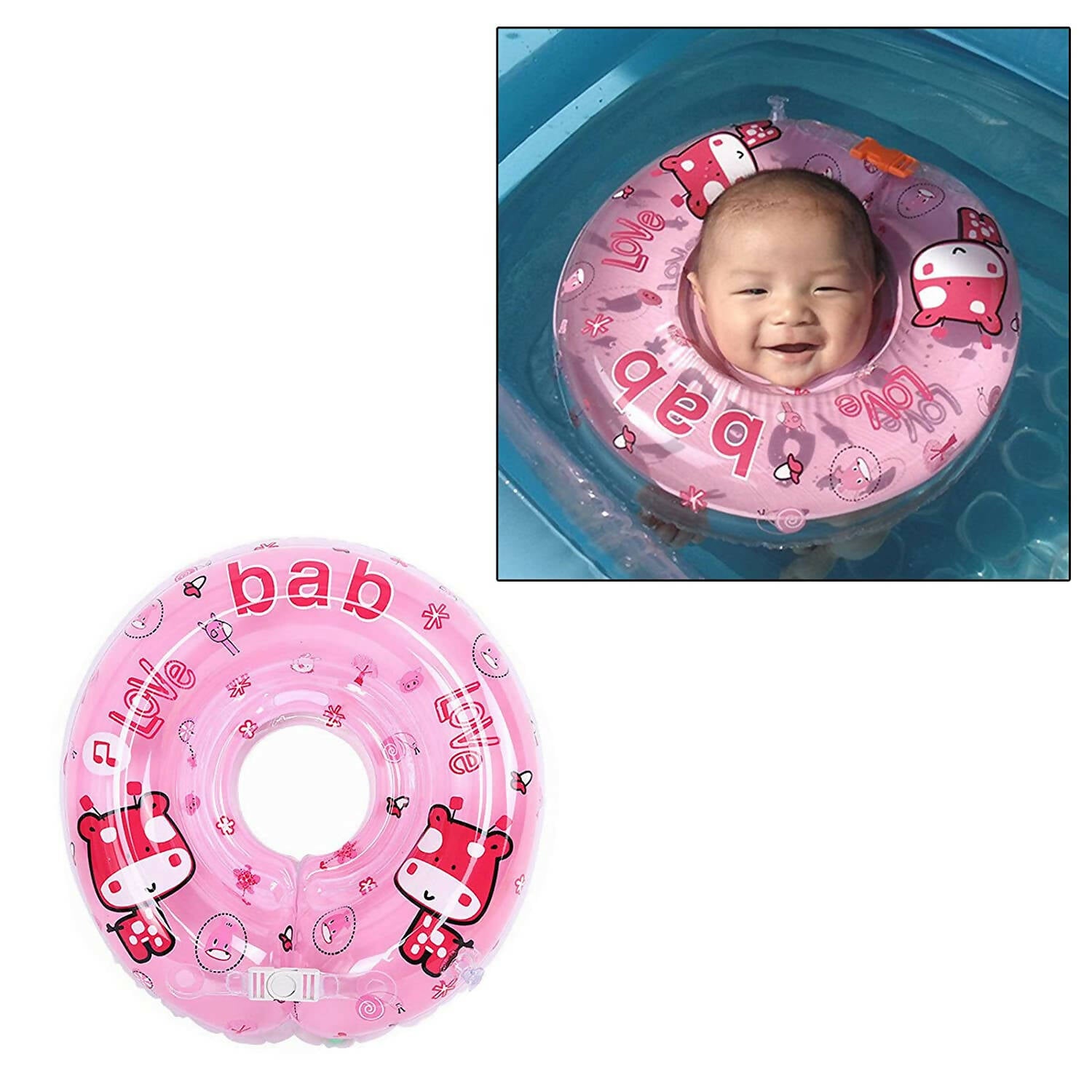 Safe-O-Kid Inflatable Swimming Floating Tube for kids- Pink - Distacart