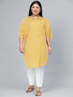 Thumbnail for Biba Abstract Printed Batwing Sleeves Shirt Collar Kurta - Distacart
