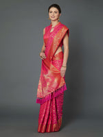 Thumbnail for Mitera Pink Woven Design Banarasi Saree - Distacart