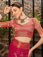 Thumbnail for Kalini Geometric Woven Design Zari Detail Saree - Distacart