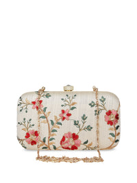 Thumbnail for Anekaant Off-White Embroidered Clutch - Distacart