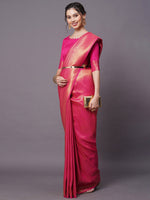 Thumbnail for Mitera Women Pink Woven Design Silk Blend Saree - Distacart