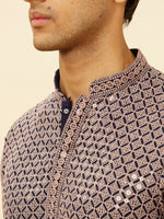 Thumbnail for Manyavar Ethnic Motifs Embroidered Sequinned Kurta With Churidar - Distacart