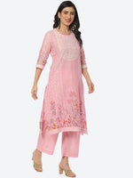 Thumbnail for Biba Women Floral Printed Kurta With Palazzos & Dupatta - Distacart