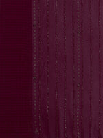 Thumbnail for Mitera Purple & Black Striped Stone Work Pure Chiffon Saree - Distacart