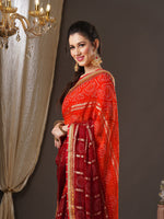 Thumbnail for Mitera Bandhani Woven Design Pure Georgette Bandhani Saree - Distacart