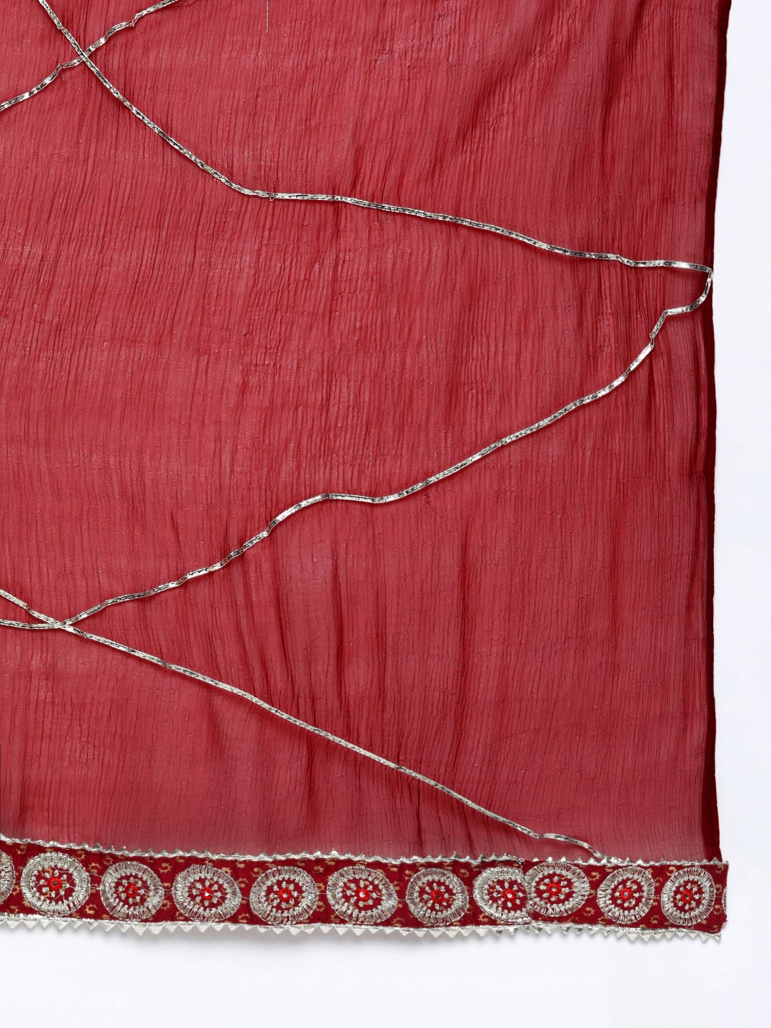 HERE&NOW Women Embroidered Gotta Patti Pure Cotton Kurta With Sharara With Dupatta - Distacart