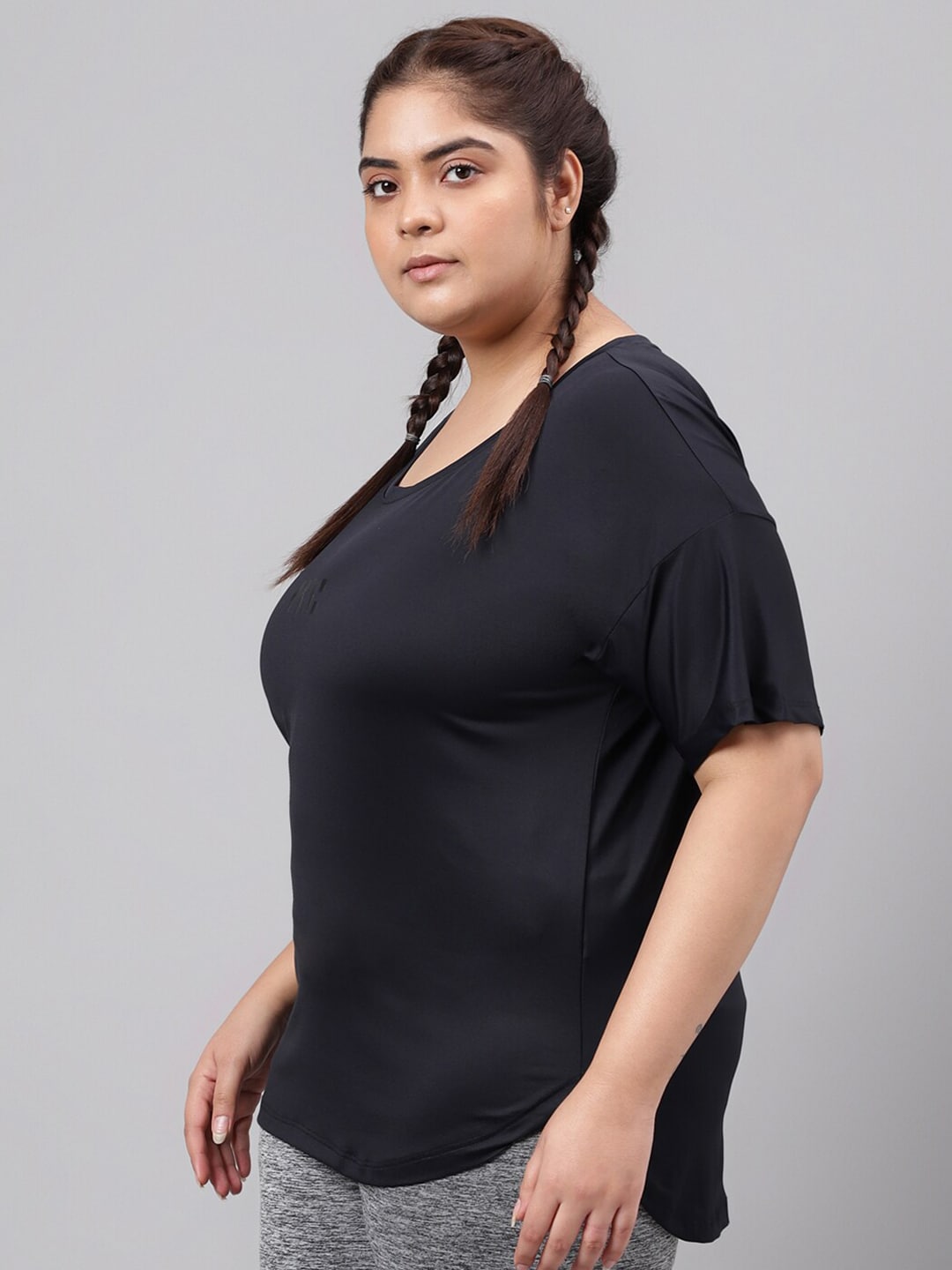 MKH Plus Size Drop Shoulder Sleeves Relaxed Fit Dri-FIT Sports T-shirt - Distacart
