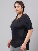 Thumbnail for MKH Plus Size Drop Shoulder Sleeves Relaxed Fit Dri-FIT Sports T-shirt - Distacart