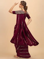 Thumbnail for Sangria Women Burgundy Sarees - Distacart