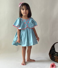 Thumbnail for ArthLife Pale Blue Neon Embroidered Dress - Distacart