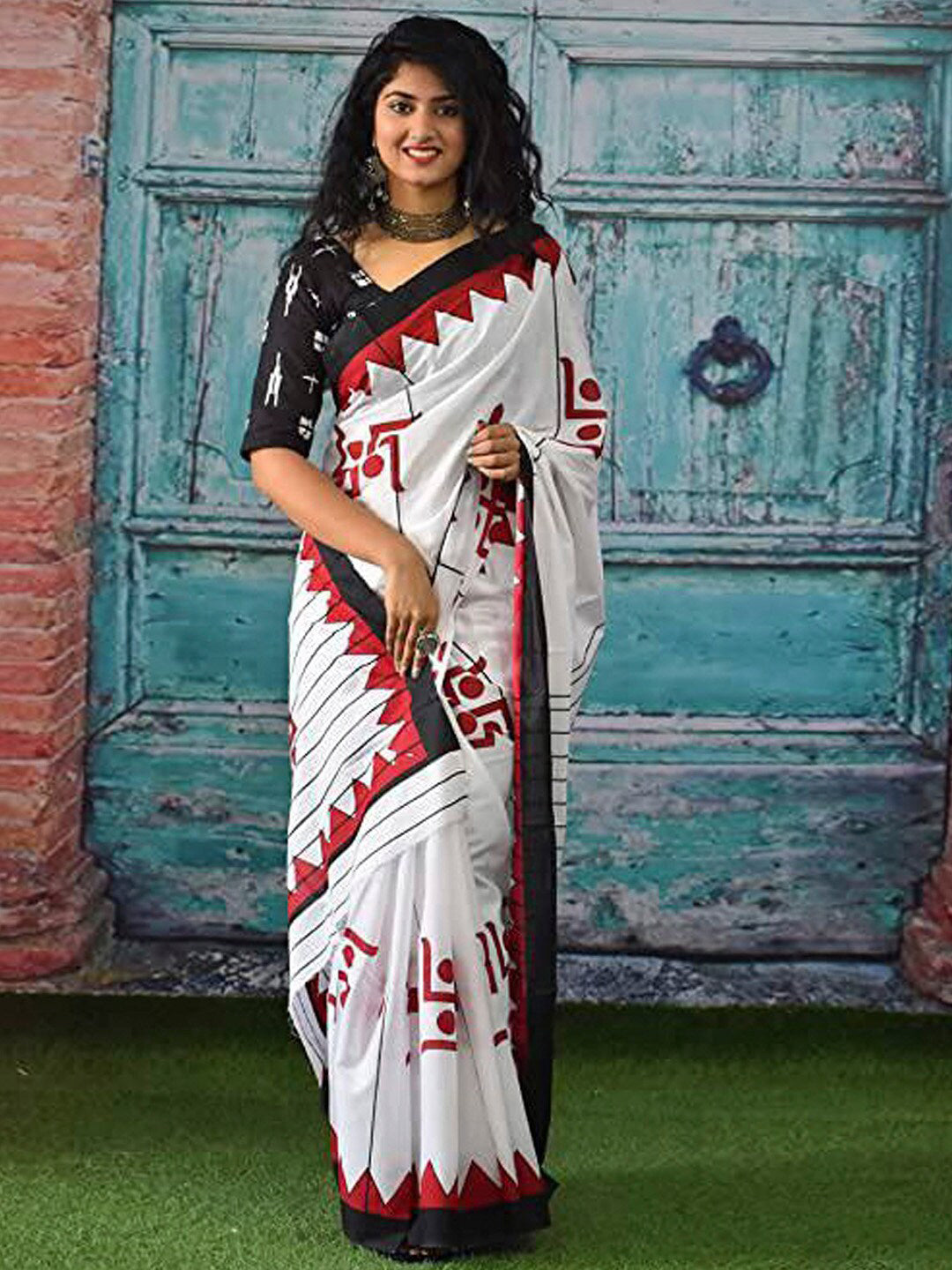 Kalini Ethnic Motifs Printed Pure Cotton Saree - Distacart