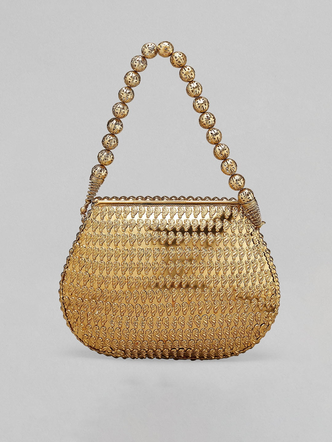 Rubans Gold-Toned Embellished Purse Clutch - Distacart