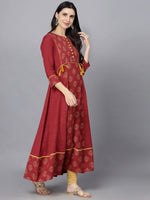 Thumbnail for HERE&NOW Women Ethnic Motifs Printed Anarkali Kurta - Distacart