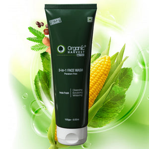 Organic Harvest 3-In-1 Face Wash Paraben Free certified