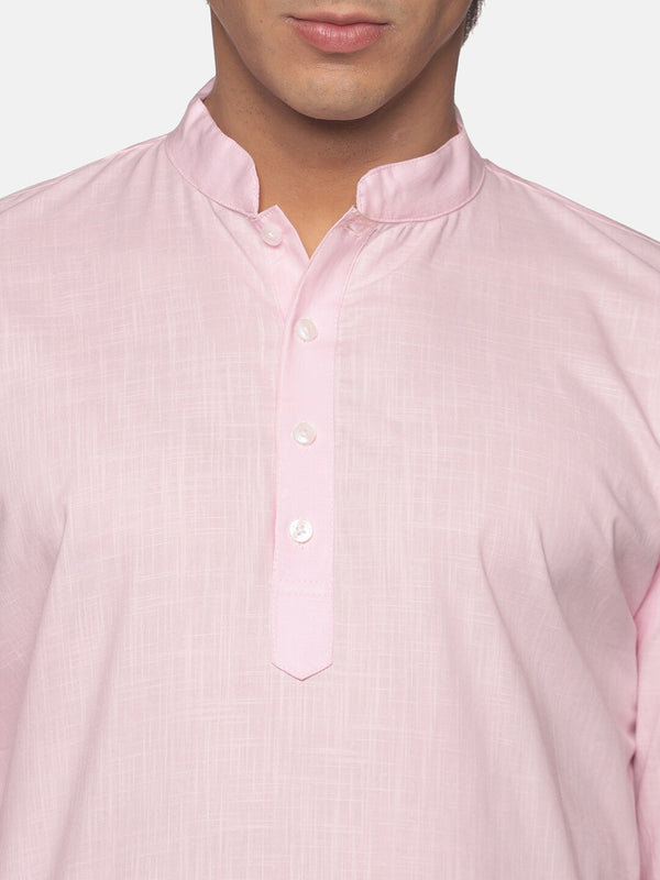 Sethukrishna Men Pink Pure Cotton Kurta with Pyjamas - Distacart