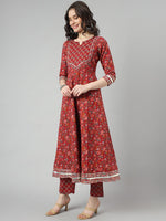 Thumbnail for Kalini Floral Printed Regular Pure Cotton Kurta with Trousers & Dupatta - Distacart