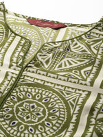 Thumbnail for Sangria Ethnic Motifs Printed Puff Sleeves Kurta with Dhoti Pants - Distacart