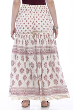 Thumbnail for Mominos Fashion Cotton Block Print With Lace Work Off White Magenta Color Prints Palazzo - Distacart