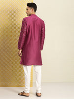 Thumbnail for House of Pataudi Jashn Ethnic Motifs Yoke Design Sequinned Kurta - Distacart
