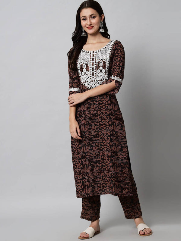 Kalini Women Embroidered Thread Work Kurta & Trousers - Distacart