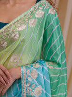 Thumbnail for Koskii Striped Embroidered Saree - Distacart