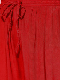 Thumbnail for Ishin Women Red Floral Embroidered Regular Kurta with Sharara & With Dupatta - Distacart