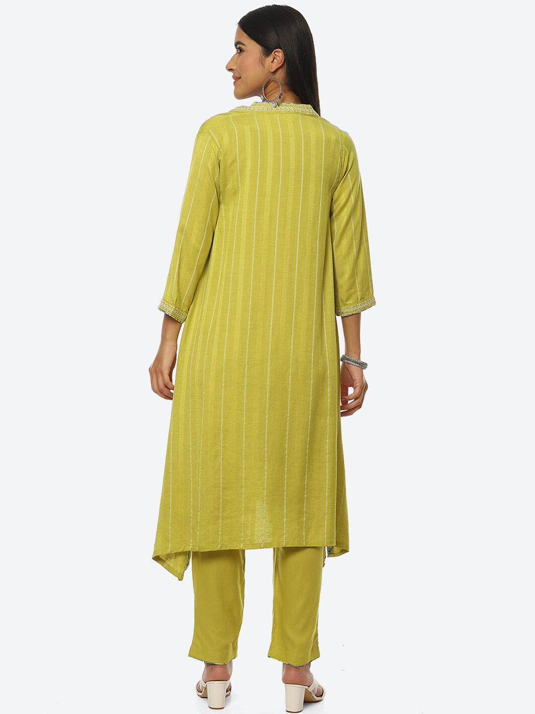 Biba Women Plus Size Self Design Kurta with Trousers - Distacart