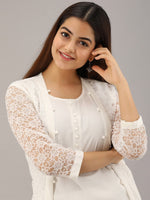 Thumbnail for Kalini Straight Kurta With Trousers & Jacket - Distacart