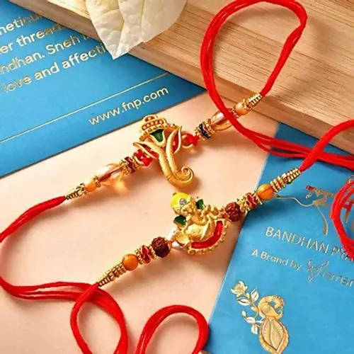2 Ganesha Gajmukh Rakhi 