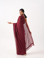 Thumbnail for Tikhi Imli Maroon Woven Design Saree - Distacart