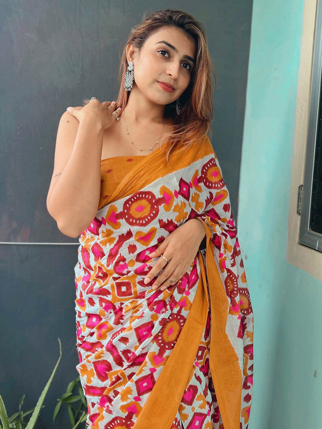 Kalini Ethnic Motifs Printed Pure Cotton Saree - Distacart