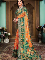 Thumbnail for Kalini Bandhani Printed Silk Cotton Banarasi Saree - Distacart