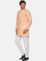 Thumbnail for Sethukrishna Men Orange Striped Pure Cotton Kurta with Pyjamas - Distacart