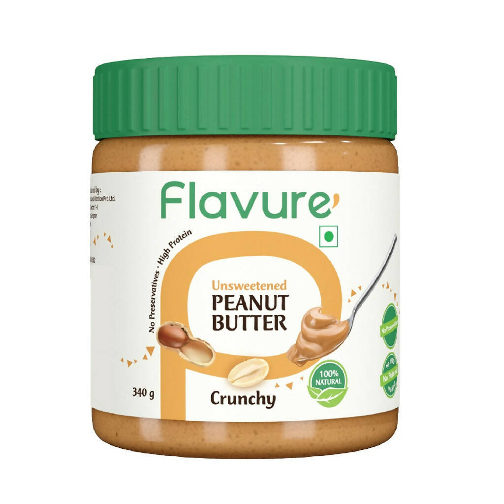 Flavure Unsweetened Peanut Butter - Crunchy - Distacart