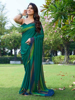 Thumbnail for Kalini Striped Poly Chiffon Saree - Distacart