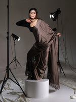 Thumbnail for Tikhi Imli Sequinned Satin Ready to Wear Saree - Distacart
