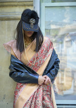 Thumbnail for Grey Satin Organza Floral Woven Design Saree With Unstitched Blouse Piece - Klay's - Distacart