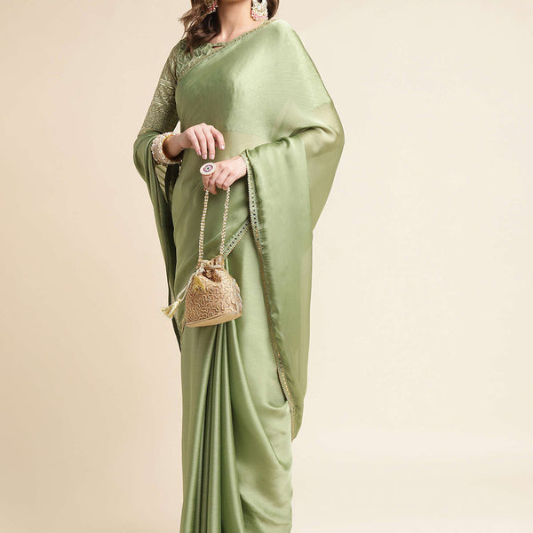 Mitera Sequinned Pure Chiffon Saree - Distacart