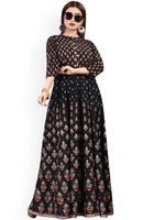 Thumbnail for Kalini Women Black & Red Ethnic Motifs Anarkali Kurta - Distacart