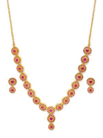 Thumbnail for Zaveri Pearls Pink Gold-Plated Cubic Zirconia Studded Jewellery Set - Distacart