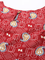 Thumbnail for HERE&NOW Floral Printed Regular Kurta with Palazzos - Distacart