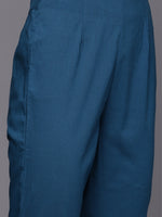 Thumbnail for Biba Women Blue Ethnic Motifs Printed Pure Cotton Kurta with Trousers & Dupatta - Distacart