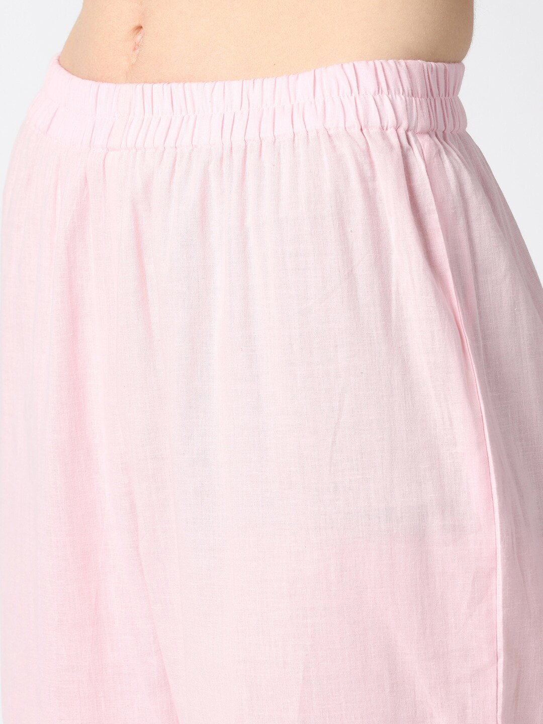 Ahika Women Pink Solid Kurta with Trousers & Dupatta - Distacart