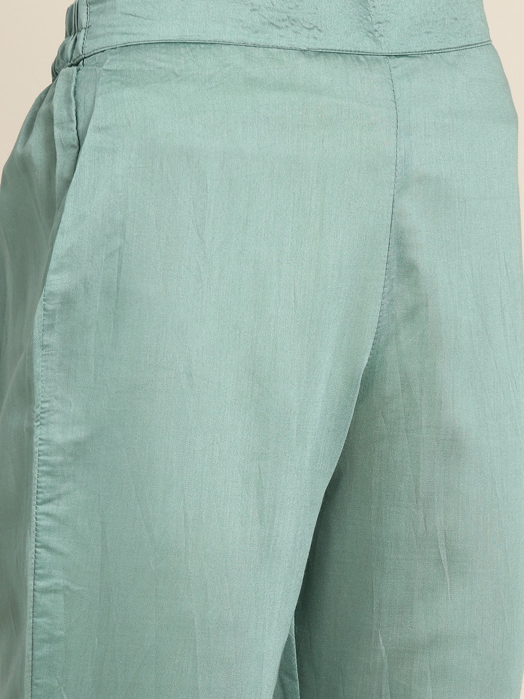 Sangria Women Sea Green Ethnic Motifs Sequinned Liva Kurta with Trousers & With Dupatta - Distacart