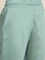 Thumbnail for Sangria Women Sea Green Ethnic Motifs Sequinned Liva Kurta with Trousers & With Dupatta - Distacart